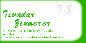 tivadar zimmerer business card